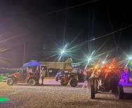 This is a picture of a weekend event at night at Leslie County RV Park in Hyden, KY